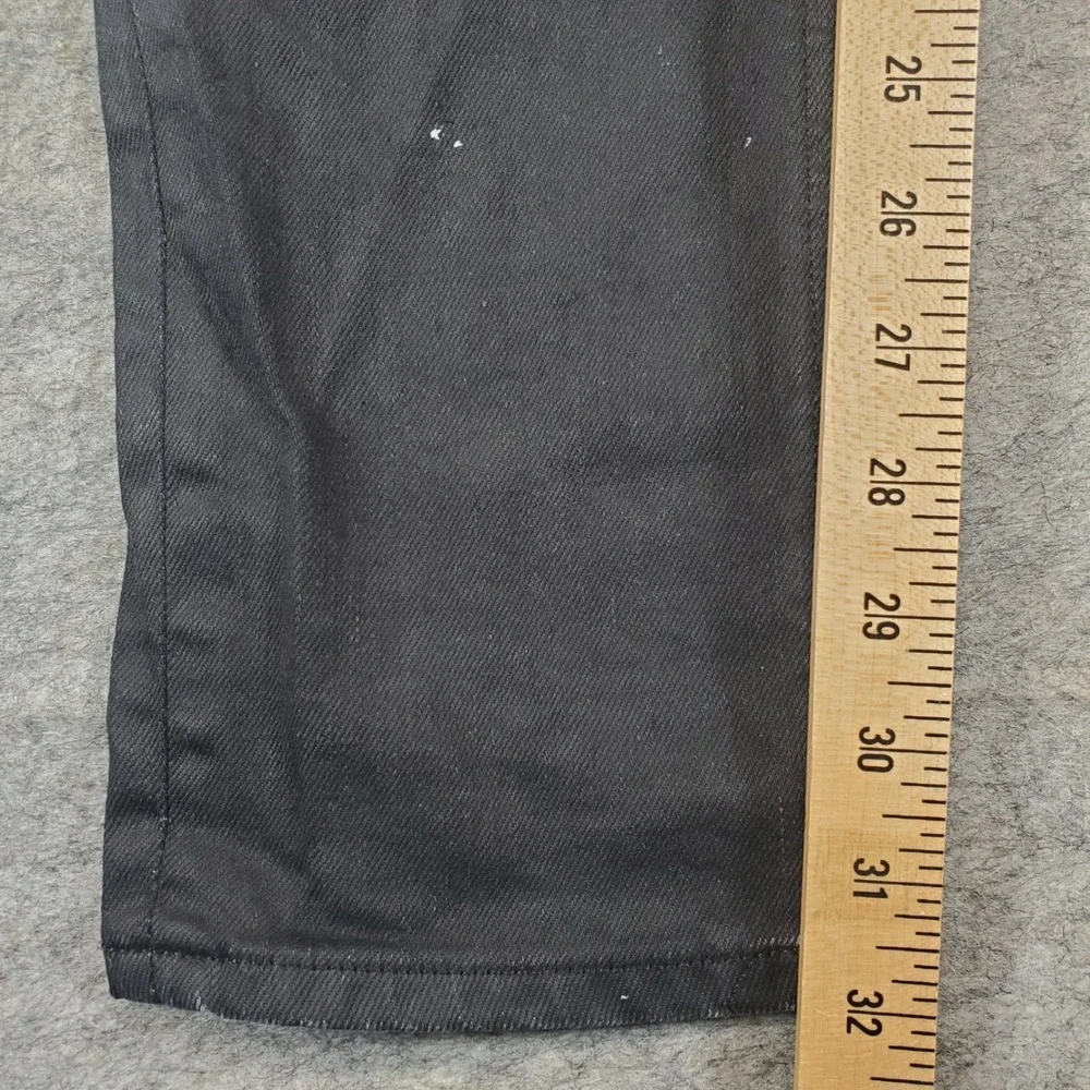 Nudie Jeans Mens 32x32 Black Faded Paint Splatter Organic Cotton Thin Finn Slim